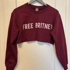 FREE BRITNEY Maroon Crew Neck Sweater